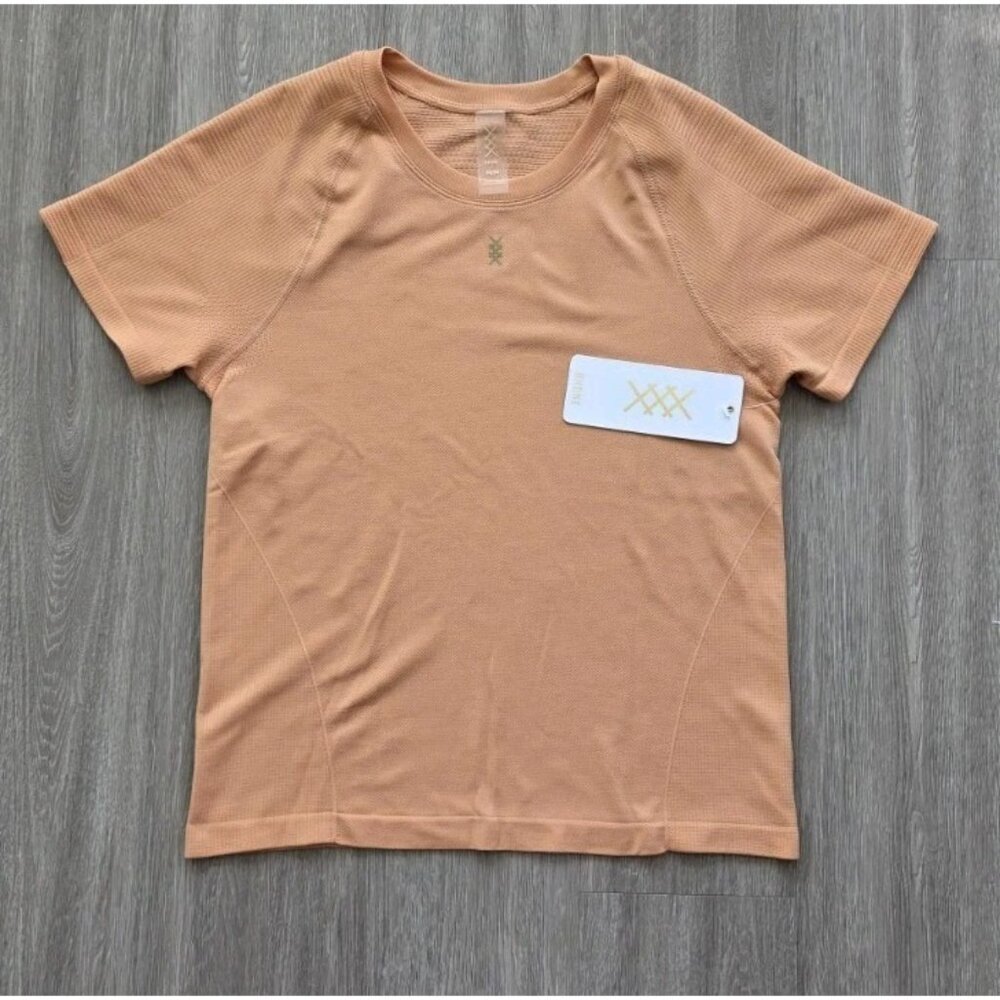 RHONE Womens M Orange Haze Breakaway Ribbed Tee GOLD FUSION Athletic - Picture 2 of 9
